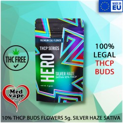 10% THCP BUDS FLOWERS SILVER HAZE SATIVA 5g. WEED MEDVAPE